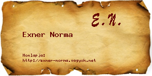 Exner Norma névjegykártya